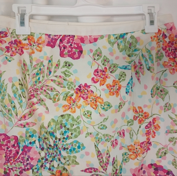 Talbots Bright Multicolor Floral Print Skirt Womens Size 6 A Line Knee Length - Picture 5 of 11